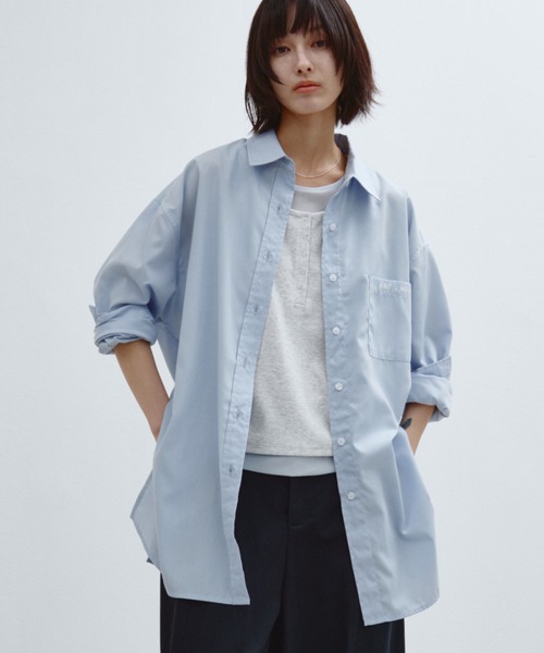 ANF.MUU(アンフムー)の「オーバーサイズベーシックシャツ(シャツ/ブラウス・レディース・ライトピンク/サックスブルー/ライトブルー/ネイビー/ライトグリーン/ホワイト・FREE)」の3枚目の写真