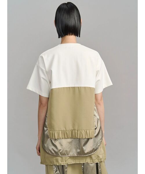 UN3D.(アンスリード)の「MOUNTAIN PARKA DOCKING TOP / マウンテンパーカードッキングトップ(Tシャツ/カットソー・レディース・ベージュ/ブラック・FREE)」の4枚目の写真