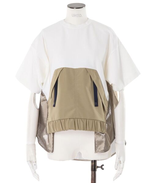 UN3D.(アンスリード)の「MOUNTAIN PARKA DOCKING TOP / マウンテンパーカードッキングトップ(Tシャツ/カットソー・レディース・ベージュ/ブラック・FREE)」の17枚目の写真