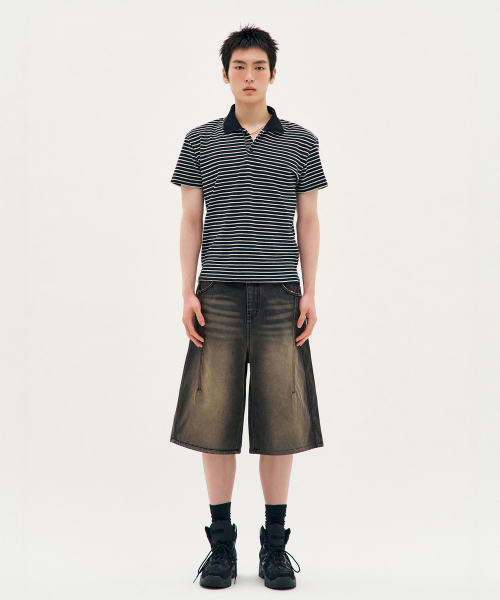PROCESS(プロセス)の「Stripe PK Short-Sleeve - Black(Tシャツ/カットソー・メンズ・ブラック・FREE)」の2枚目の写真