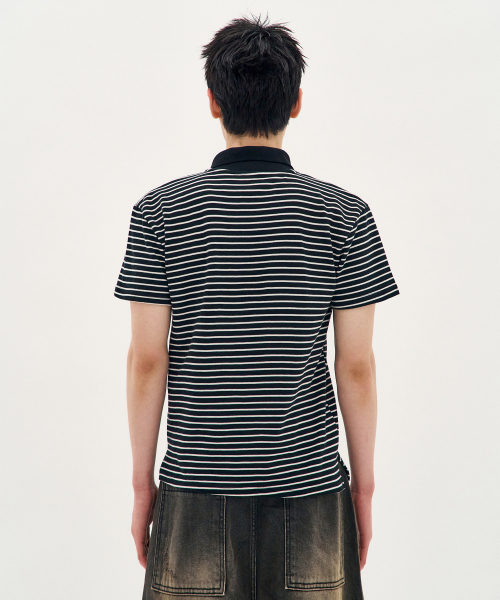 PROCESS(プロセス)の「Stripe PK Short-Sleeve - Black(Tシャツ/カットソー・メンズ・ブラック・FREE)」の3枚目の写真