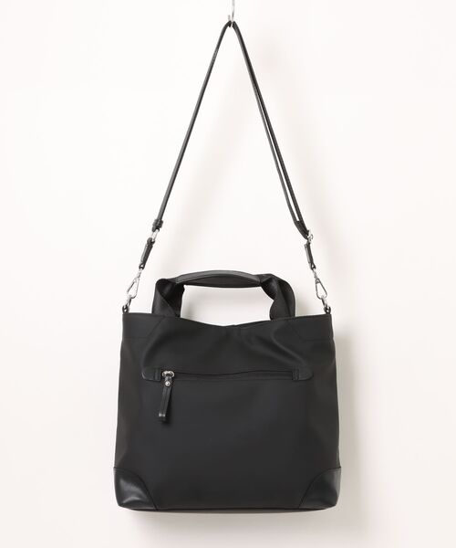 zucchero filato（ズッケロフィラート）の「ナイロン×レザー 2way トートバッグ 軽量 ビジネス 11102（トートバッグ・レディース・ブラック/グレー/ベージュ・FREE）」の5枚目の写真