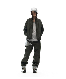 Metal Denim Bomber Jacket / Khaki