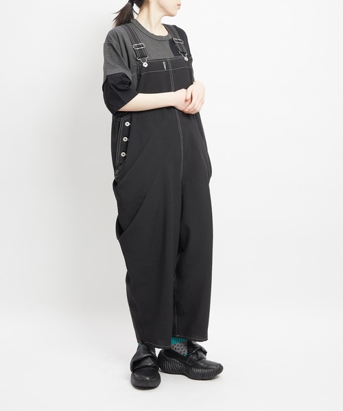 gomme(ゴム)の「ドレープサロペット(その他パンツ・レディース・ブラック/ベージュ・MEDIUM)」の9枚目の写真