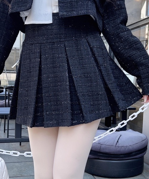 INGNI（イング）の「ツイードプリーツスカパン(セットアップ対応)（スカート・レディース・アイボリー系9/ブルー系2/ホワイト系その他7/ブラック系その他2・FREE）」の13枚目の写真