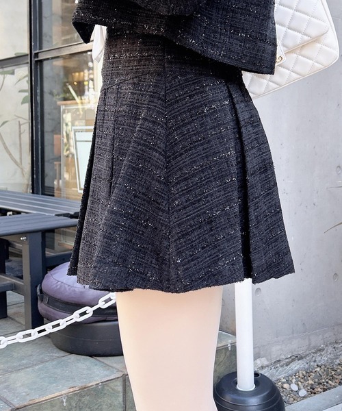 INGNI（イング）の「ツイードプリーツスカパン(セットアップ対応)（スカート・レディース・アイボリー系9/ブルー系2/ホワイト系その他7/ブラック系その他2・FREE）」の15枚目の写真
