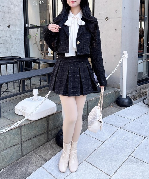 INGNI（イング）の「ツイードプリーツスカパン(セットアップ対応)（スカート・レディース・アイボリー系9/ブルー系2/ホワイト系その他7/ブラック系その他2・FREE）」の17枚目の写真