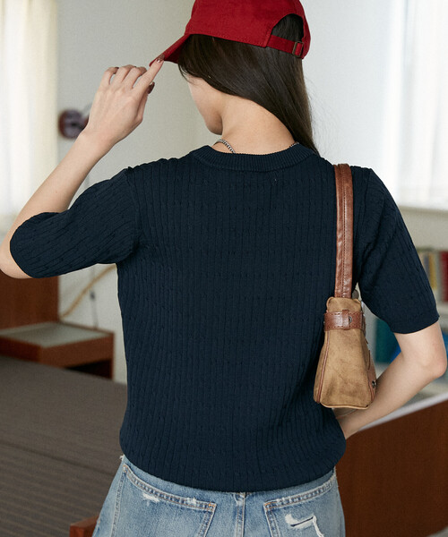 U.S. POLO ASSN.（ユーエスポロアッスン）の「U.S. POLO ASSN. × PUBLUX/ユーエスポロアッスン 別注 クルーネック ケーブルニット　限定展開（ニット/セーター・レディース・オフホワイト/チャコールグレー/グレー/ブラウン/ネイビー・ﾌﾘ-）」の19枚目の写真