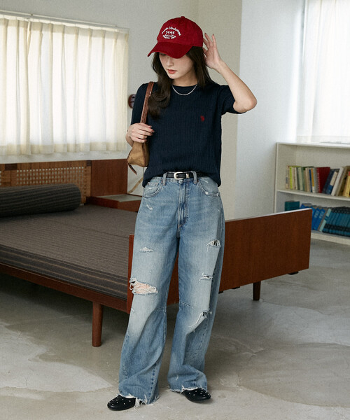 U.S. POLO ASSN.（ユーエスポロアッスン）の「U.S. POLO ASSN. × PUBLUX/ユーエスポロアッスン 別注 クルーネック ケーブルニット　限定展開（ニット/セーター・レディース・オフホワイト/チャコールグレー/グレー/ブラウン/ネイビー・ﾌﾘ-）」の17枚目の写真