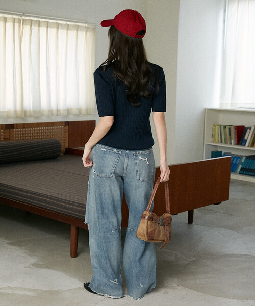 U.S. POLO ASSN.（ユーエスポロアッスン）の「U.S. POLO ASSN. × PUBLUX/ユーエスポロアッスン 別注 クルーネック ケーブルニット　限定展開（ニット/セーター・レディース・オフホワイト/チャコールグレー/グレー/ブラウン/ネイビー・ﾌﾘ-）」の15枚目の写真