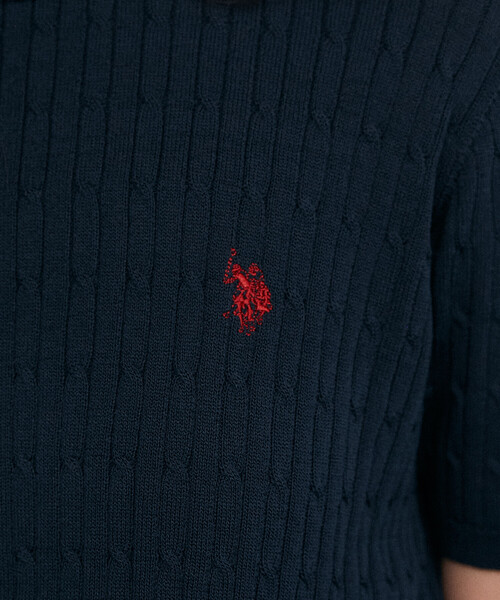 U.S. POLO ASSN.（ユーエスポロアッスン）の「U.S. POLO ASSN. × PUBLUX/ユーエスポロアッスン 別注 クルーネック ケーブルニット　限定展開（ニット/セーター・レディース・オフホワイト/チャコールグレー/グレー/ブラウン/ネイビー・ﾌﾘ-）」の12枚目の写真