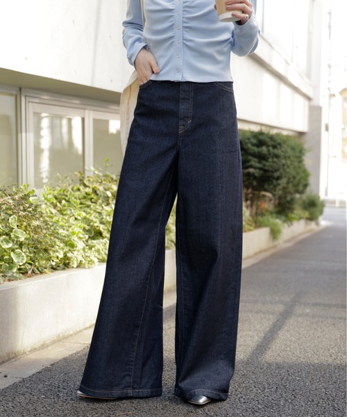 FREE'S MART（フリーズマート）の「◆【別注】ＳＯＭＥＴＨＩＮＧ　ＬＩＳＡワイドデニムパンツ（デニムパンツ・レディース・ネイビー/ブルー系その他5/ブルー・MEDIUM/SMALL/X-SMALL）」の10枚目の写真