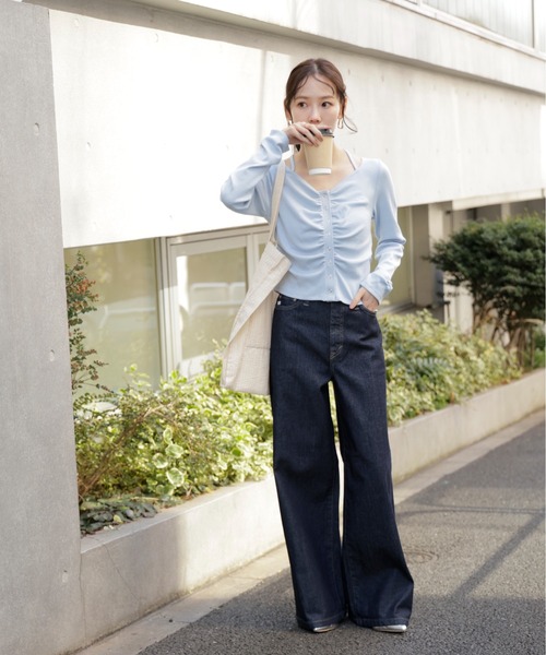 FREE'S MART（フリーズマート）の「◆【別注】ＳＯＭＥＴＨＩＮＧ　ＬＩＳＡワイドデニムパンツ（デニムパンツ・レディース・ネイビー/ブルー系その他5/ブルー・MEDIUM/SMALL/X-SMALL）」の16枚目の写真