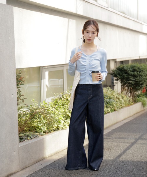 FREE'S MART（フリーズマート）の「◆【別注】ＳＯＭＥＴＨＩＮＧ　ＬＩＳＡワイドデニムパンツ（デニムパンツ・レディース・ネイビー/ブルー系その他5/ブルー・MEDIUM/SMALL/X-SMALL）」の17枚目の写真