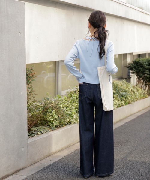 FREE'S MART（フリーズマート）の「◆【別注】ＳＯＭＥＴＨＩＮＧ　ＬＩＳＡワイドデニムパンツ（デニムパンツ・レディース・ネイビー/ブルー系その他5/ブルー・MEDIUM/SMALL/X-SMALL）」の18枚目の写真