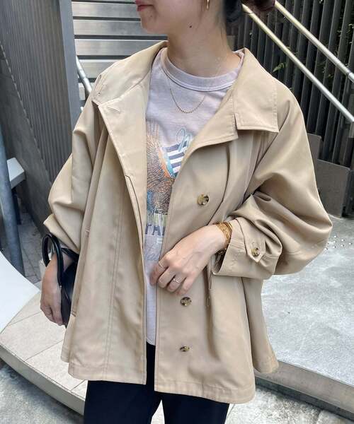 SLOBE IENA（スローブイエナ）の「《WEB限定/追加3》撥水テントラインコート（その他アウター・レディース・ベージュ/ネイビー・FREE）」の17枚目の写真