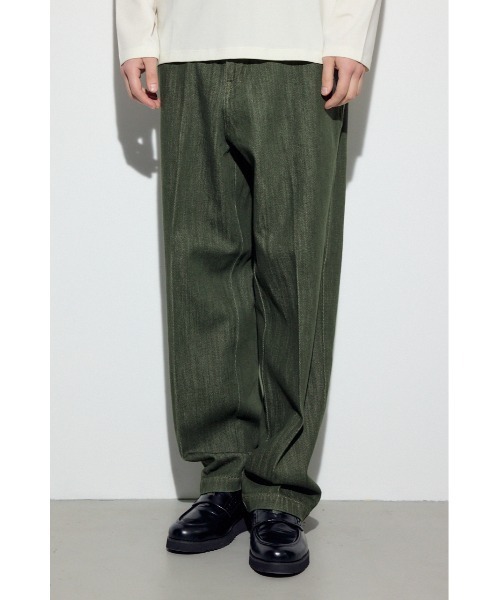 AZUL by moussy（アズールバイマウジー）の「リラックスデニムスラックス（デニムパンツ・メンズ・ワンウォッシュ/カーキ・MEDIUM/SMALL/LARGE）」の3枚目の写真