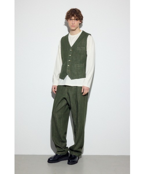 AZUL by moussy（アズールバイマウジー）の「リラックスデニムスラックス（デニムパンツ・メンズ・ワンウォッシュ/カーキ・MEDIUM/SMALL/LARGE）」の6枚目の写真