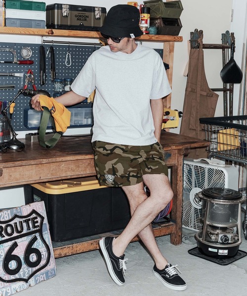 No Rain No Rainbow(ノーレインノーレインボー)の「mp14823-nylon easy shorts with two-tone embroidery ナイロンショートパンツ(NR26S-22)(その他パンツ・メンズ・カモフラージュ・XL/L/M/S)」の4枚目の写真