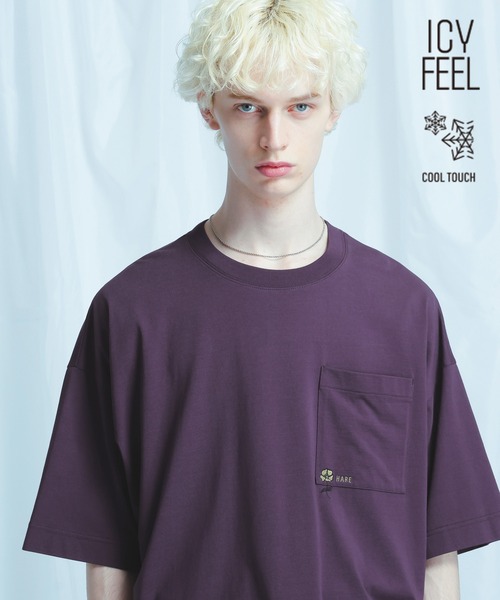 Tシャツ/カットソー（パープル/紫色系・接触冷感）ファッション通販