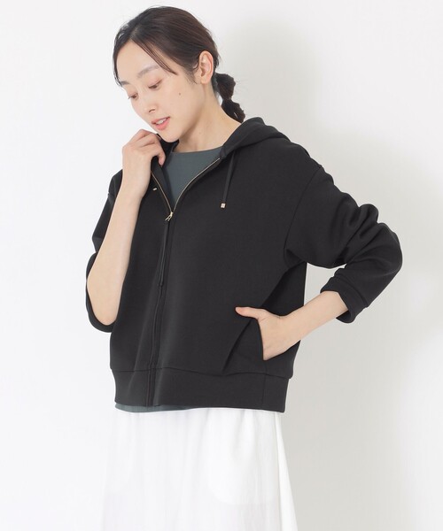 S.ESSENTIALS(エスエッセンシャルズ)の「ダンボールパーカー(パーカー・レディース・チャコールグレー/ブラック・38)」の2枚目の写真