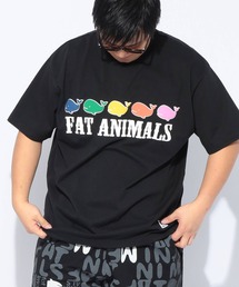 Tシャツ 半袖 メンズ 大きいサイズ FAT ANIMALS クジラプリント クルーネック B&T CLUB (ビーアンドティークラブ)