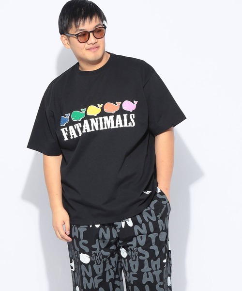 B&T CLUB(ビーティークラブ)の「Tシャツ 半袖 メンズ 大きいサイズ FAT ANIMALS クジラプリント クルーネック B&T CLUB (ビーアンドティークラブ)(Tシャツ/カットソー・メンズ・ブルー/ブラック・X3(6L~7L)/X2(4L~5L)/X1(3L~4L))」の5枚目の写真
