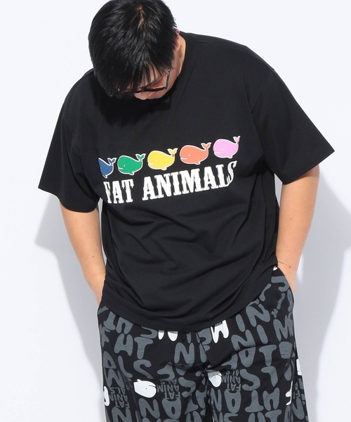 B&T CLUB(ビーティークラブ)の「Tシャツ 半袖 メンズ 大きいサイズ FAT ANIMALS クジラプリント クルーネック B&T CLUB (ビーアンドティークラブ)(Tシャツ/カットソー・メンズ・ブルー/ブラック・X3(6L~7L)/X2(4L~5L)/X1(3L~4L))」の4枚目の写真
