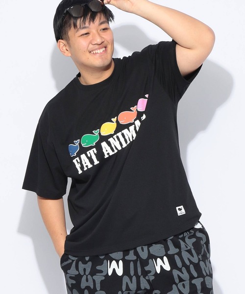 B&T CLUB(ビーティークラブ)の「Tシャツ 半袖 メンズ 大きいサイズ FAT ANIMALS クジラプリント クルーネック B&T CLUB (ビーアンドティークラブ)(Tシャツ/カットソー・メンズ・ブルー/ブラック・X3(6L~7L)/X2(4L~5L)/X1(3L~4L))」の9枚目の写真