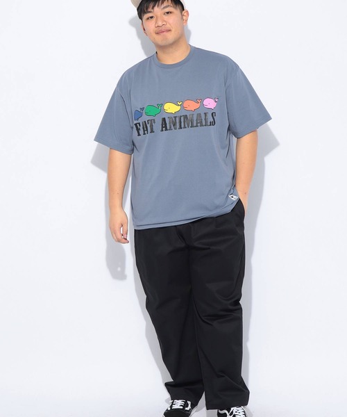 B&T CLUB(ビーティークラブ)の「Tシャツ 半袖 メンズ 大きいサイズ FAT ANIMALS クジラプリント クルーネック B&T CLUB (ビーアンドティークラブ)(Tシャツ/カットソー・メンズ・ブルー/ブラック・X3(6L~7L)/X2(4L~5L)/X1(3L~4L))」の11枚目の写真