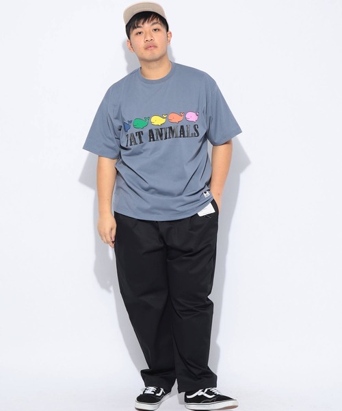 B&T CLUB(ビーティークラブ)の「Tシャツ 半袖 メンズ 大きいサイズ FAT ANIMALS クジラプリント クルーネック B&T CLUB (ビーアンドティークラブ)(Tシャツ/カットソー・メンズ・ブルー/ブラック・X3(6L~7L)/X2(4L~5L)/X1(3L~4L))」の13枚目の写真