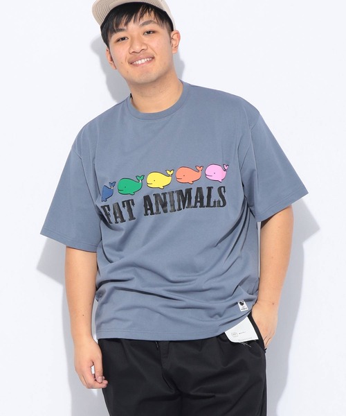 B&T CLUB(ビーティークラブ)の「Tシャツ 半袖 メンズ 大きいサイズ FAT ANIMALS クジラプリント クルーネック B&T CLUB (ビーアンドティークラブ)(Tシャツ/カットソー・メンズ・ブルー/ブラック・X3(6L~7L)/X2(4L~5L)/X1(3L~4L))」の16枚目の写真