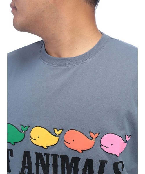 B&T CLUB(ビーティークラブ)の「Tシャツ 半袖 メンズ 大きいサイズ FAT ANIMALS クジラプリント クルーネック B&T CLUB (ビーアンドティークラブ)(Tシャツ/カットソー・メンズ・ブルー/ブラック・X3(6L~7L)/X2(4L~5L)/X1(3L~4L))」の20枚目の写真