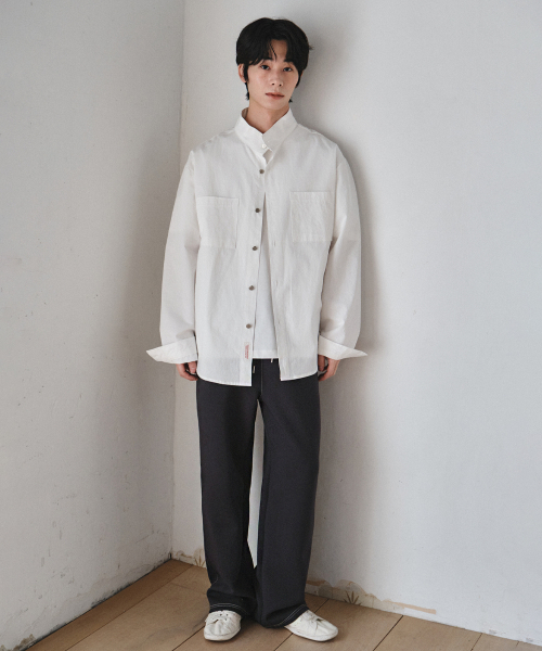 WEDNESDAY OASIS（ウェンズデーオアシス）の「ラインステッチワイドスウェットパンツ_CHARCOAL(W26PT04)（スウェットパンツ・メンズ・チャコール・MEDIUM/LARGE）」の2枚目の写真