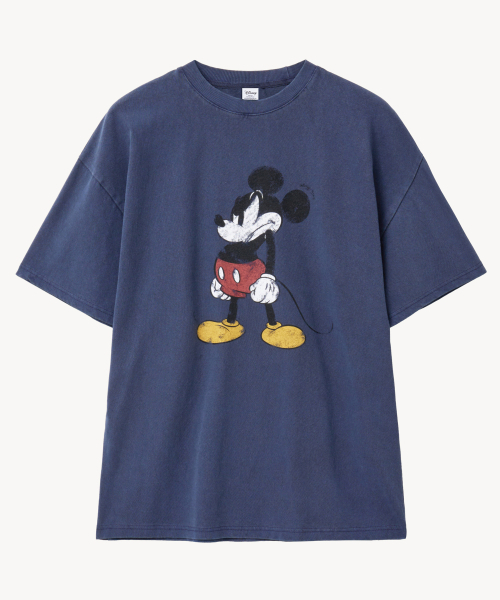 VTWO（ブイツー）の「ヴィンテージウォッシング アングリーミッキー Tシャツ (ネイビー)（Tシャツ/カットソー・レディース・その他・MEDIUM/LARGE）」の2枚目の写真