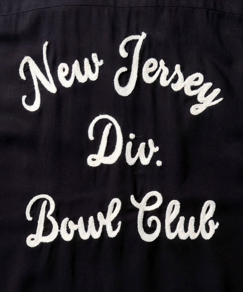 HOUSTON（ヒューストン）の「［HOUSTON ヒューストン］NEW JERSEY EMB RAYON BOWLING L/S SHIRT ニュージャージー ロゴ チェーン刺繍 ボウリングシャツ 長袖 / オープンカラーシャツ / 開襟シャツ（シャツ/ブラウス・メンズ・オフホワイト/ブラック/サーモンピンク・M/XL/L）」の10枚目の写真