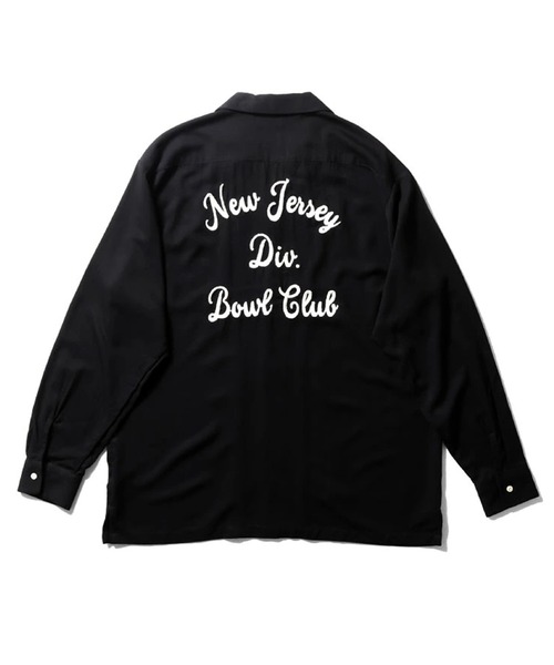 HOUSTON（ヒューストン）の「［HOUSTON ヒューストン］NEW JERSEY EMB RAYON BOWLING L/S SHIRT ニュージャージー ロゴ チェーン刺繍 ボウリングシャツ 長袖 / オープンカラーシャツ / 開襟シャツ（シャツ/ブラウス・メンズ・オフホワイト/ブラック/サーモンピンク・M/XL/L）」の7枚目の写真