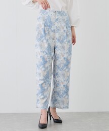 ぼかし柄タックワイドパンツ