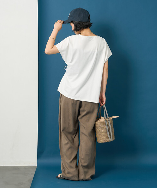 FREAK'S STORE(フリークスストア)の「藤本美貴 × FREAK'S STORE/フリークスストア リボンギャザー半袖Tシャツ(Tシャツ/カットソー・レディース・オフホワイト/ブルー/ブラック・フリ-)」の8枚目の写真