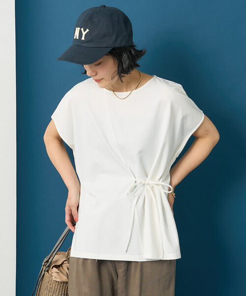 FREAK'S STORE(フリークスストア)の「藤本美貴 × FREAK'S STORE/フリークスストア リボンギャザー半袖Tシャツ(Tシャツ/カットソー・レディース・オフホワイト/ブルー/ブラック・フリ-)」の10枚目の写真
