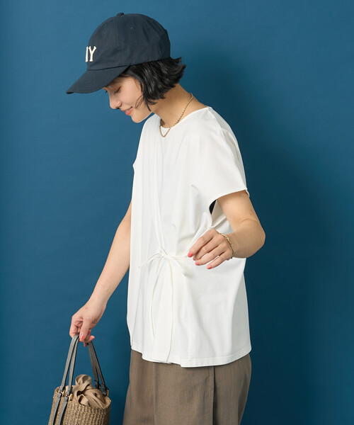 FREAK'S STORE(フリークスストア)の「藤本美貴 × FREAK'S STORE/フリークスストア リボンギャザー半袖Tシャツ(Tシャツ/カットソー・レディース・オフホワイト/ブルー/ブラック・フリ-)」の12枚目の写真