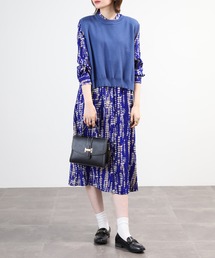 A.N.L（エーエヌエル　レーベル）の「A.N.L ニットベスト×ワンピースセット 長袖（ワンピース）」