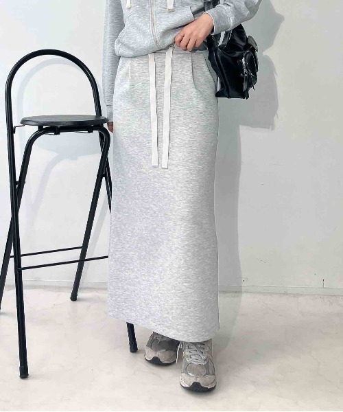 AS KNOW AS plus（アズノゥアズプラス）の「〇スフレ Iラインタイトロングスカート  セットアップ対応アイテム（スカート・レディース・ネイビー/杢グレー/チャコールグレー・FREE）」の10枚目の写真