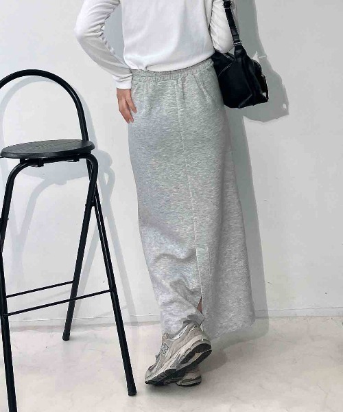 AS KNOW AS plus（アズノゥアズプラス）の「〇スフレ Iラインタイトロングスカート  セットアップ対応アイテム（スカート・レディース・ネイビー/杢グレー/チャコールグレー・FREE）」の12枚目の写真