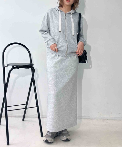 AS KNOW AS plus（アズノゥアズプラス）の「〇スフレ Iラインタイトロングスカート  セットアップ対応アイテム（スカート・レディース・ネイビー/杢グレー/チャコールグレー・FREE）」の17枚目の写真