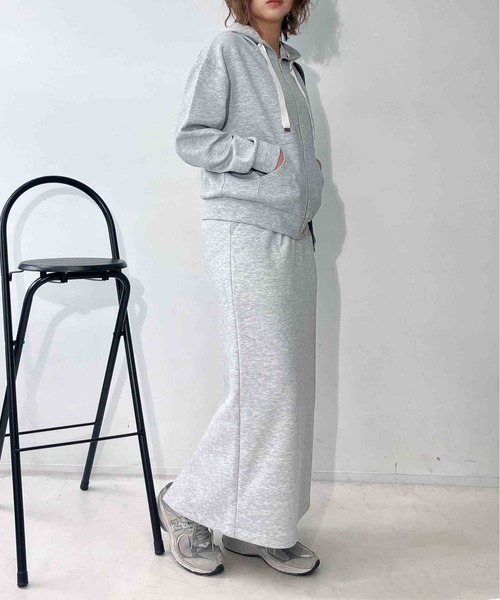 AS KNOW AS plus（アズノゥアズプラス）の「〇スフレ Iラインタイトロングスカート  セットアップ対応アイテム（スカート・レディース・ネイビー/杢グレー/チャコールグレー・FREE）」の18枚目の写真