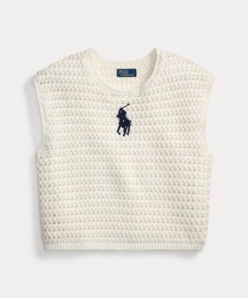 人気のラルフローレンセーター　ビックポニー Big Pony クロシェイド コットン セーター（ニット/セーター）｜POLO