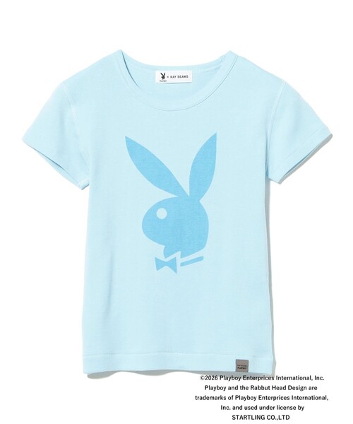 PLAYBOY（プレイボーイ）の「【別注】PLAY BOY / コンパクト Tシャツ（Tシャツ/カットソー・レディース・サックスブルー/ブラック・ONE SIZE）」の6枚目の写真