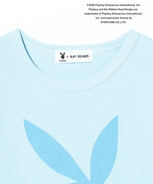 PLAYBOY（プレイボーイ）の「【別注】PLAY BOY / コンパクト Tシャツ（Tシャツ/カットソー・レディース・サックスブルー/ブラック・ONE SIZE）」の7枚目の写真