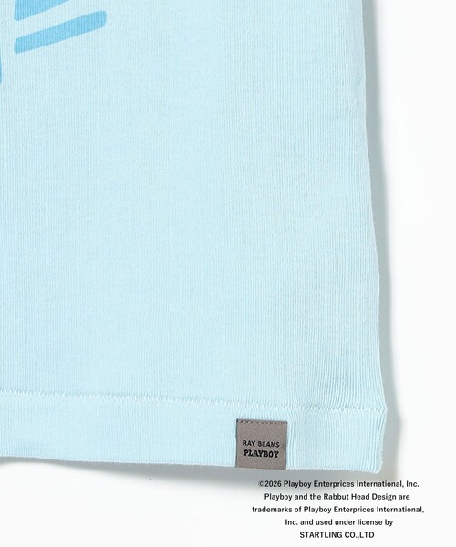 PLAYBOY（プレイボーイ）の「【別注】PLAY BOY / コンパクト Tシャツ（Tシャツ/カットソー・レディース・サックスブルー/ブラック・ONE SIZE）」の8枚目の写真